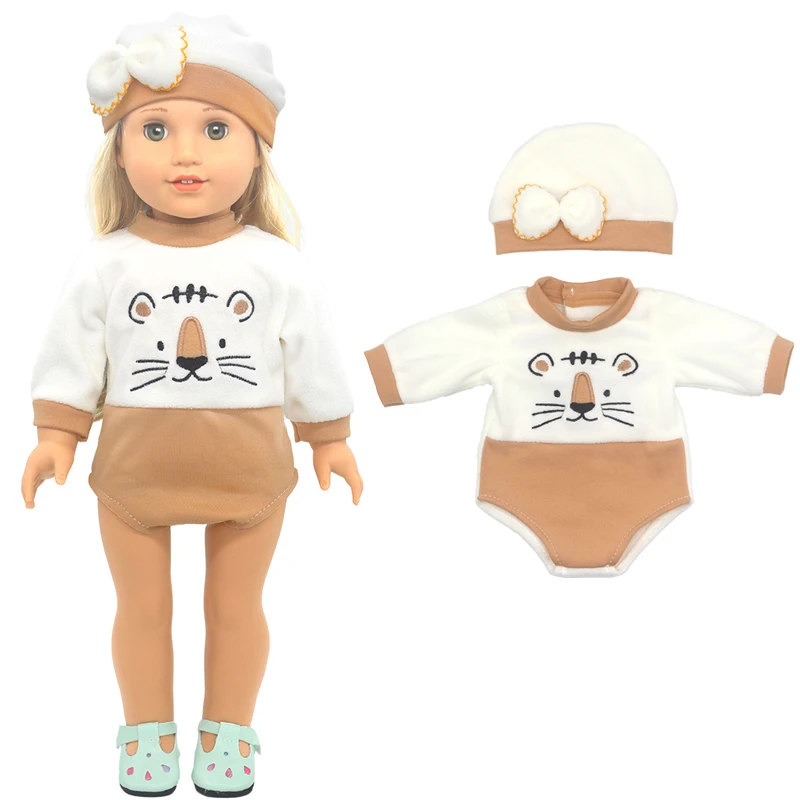 17 Inch Baby Doll Boy Outfit Green T-shirt Overalls for 43cm 18 Inch Doll Clothes Rompers