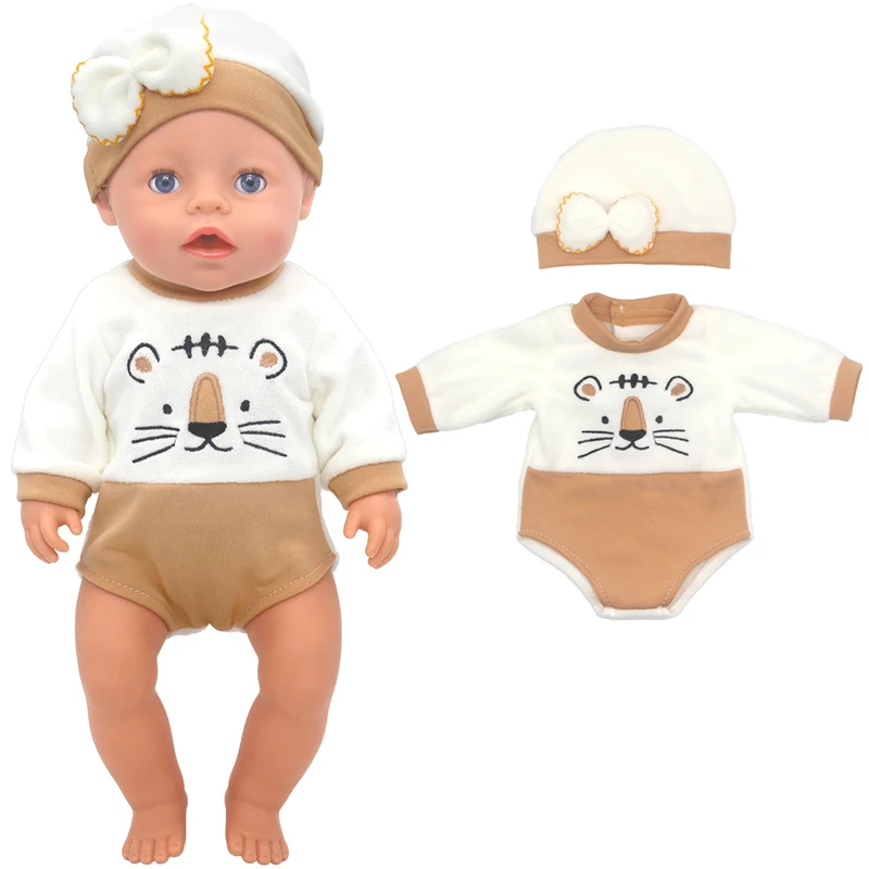 17 Inch Baby Doll Boy Outfit Green T-shirt Overalls for 43cm 18 Inch Doll Clothes Rompers