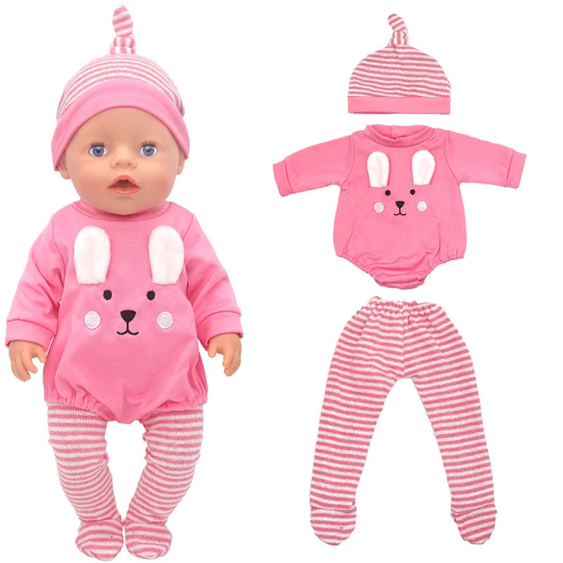 17 Inch Baby Doll Boy Outfit Green T-shirt Overalls for 43cm 18 Inch Doll Clothes Rompers