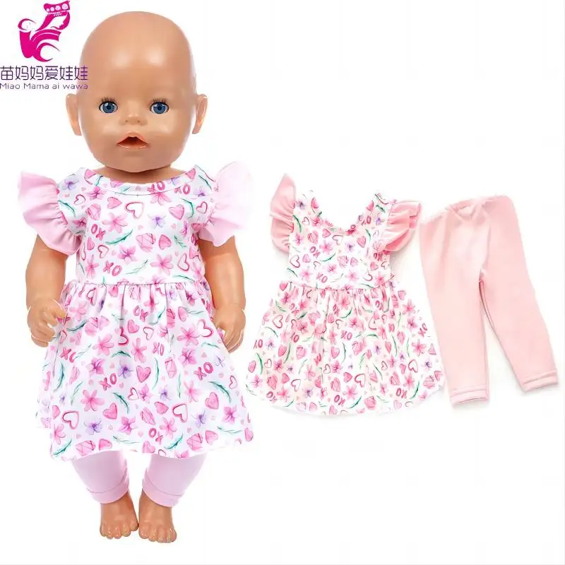 17 Inch Baby Doll Boy Outfit Green T-shirt Overalls for 43cm 18 Inch Doll Clothes Rompers