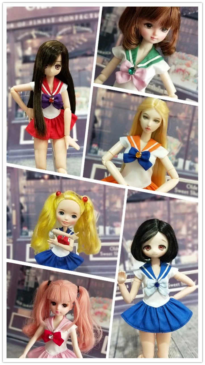 Handmade 1PCS Fashion Blyth School Uniform Exquisite Bowknot Sailor Suit Skirt for OB24 Azone Dolls Accessories