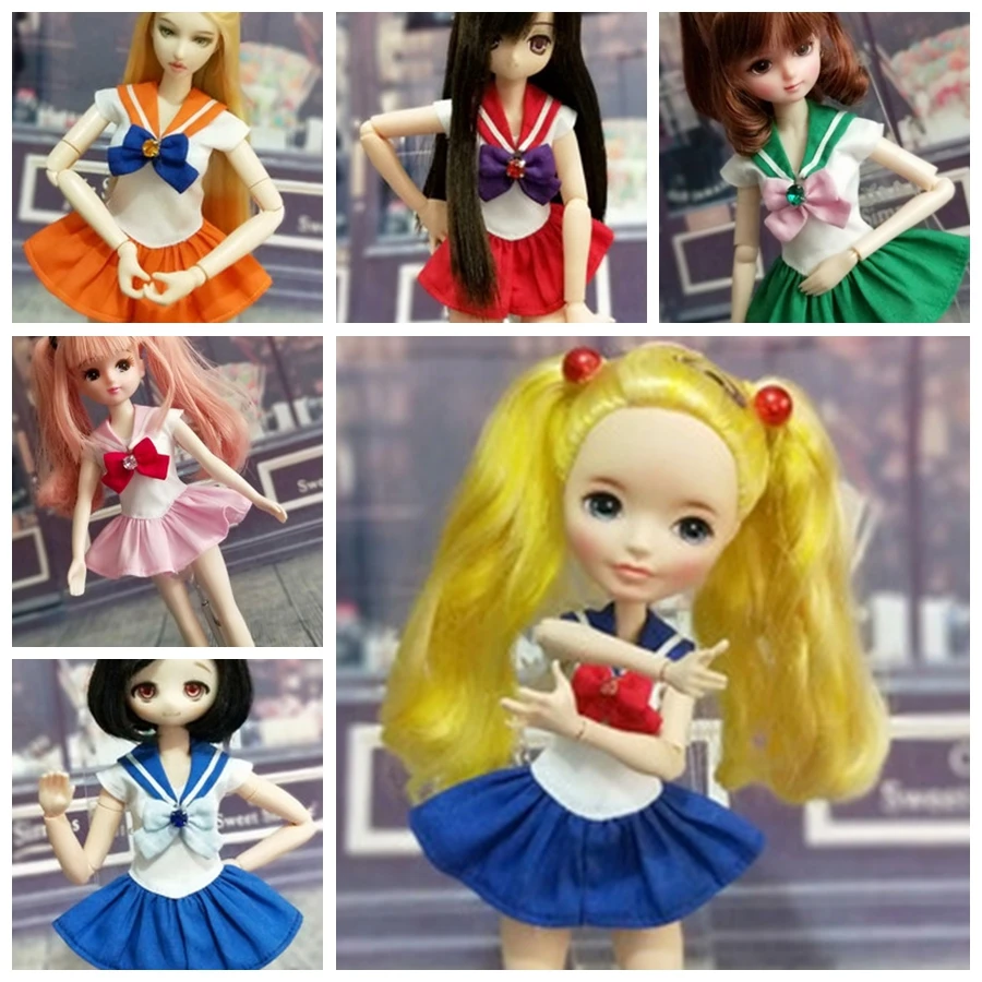 Handmade 1PCS Fashion Blyth School Uniform Exquisite Bowknot Sailor Suit Skirt for OB24 Azone Dolls Accessories