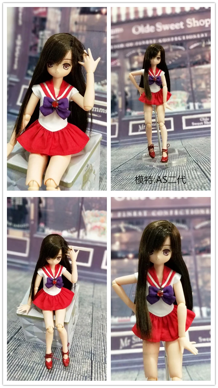 Handmade 1PCS Fashion Blyth School Uniform Exquisite Bowknot Sailor Suit Skirt for OB24 Azone Dolls Accessories