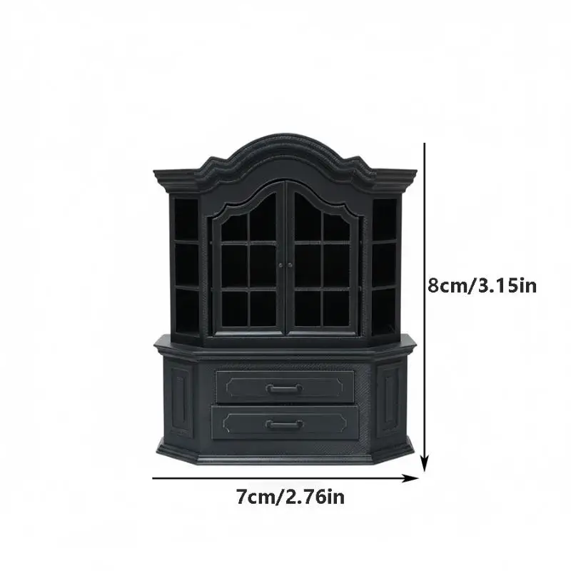 {H} 1Pcs DIY Craft Project Tiny House Furniture Bookcase Miniature Plastic Cabinet For Dollhouses Bedroom Living Room Decor