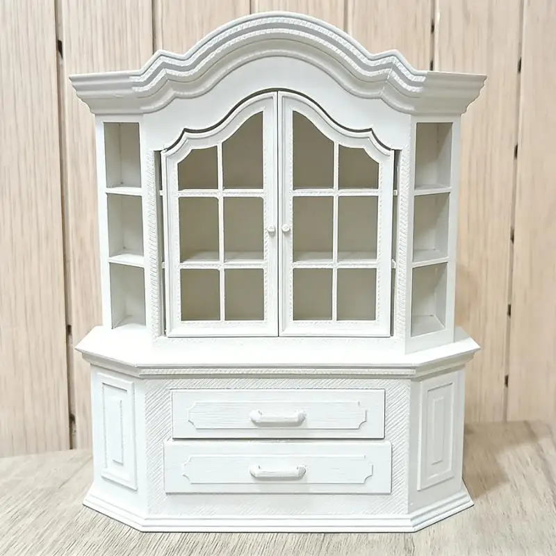 {H} 1Pcs DIY Craft Project Tiny House Furniture Bookcase Miniature Plastic Cabinet For Dollhouses Bedroom Living Room Decor