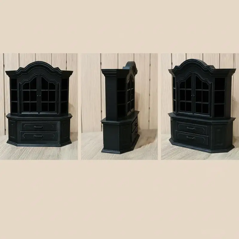 {H} 1Pcs DIY Craft Project Tiny House Furniture Bookcase Miniature Plastic Cabinet For Dollhouses Bedroom Living Room Decor