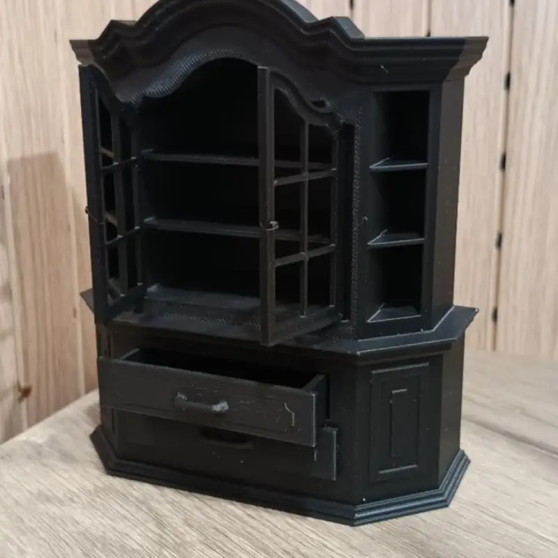 {H} 1Pcs DIY Craft Project Tiny House Furniture Bookcase Miniature Plastic Cabinet For Dollhouses Bedroom Living Room Decor