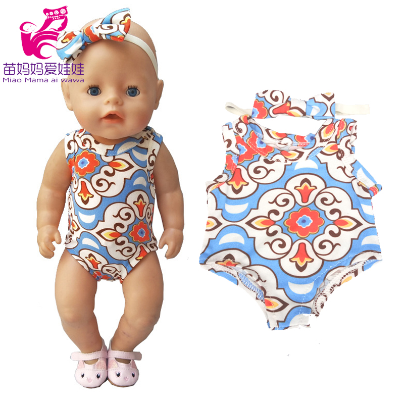 Baby Doll Summer Clothes for 43cm Born Baby Doll Swim Clothes 18 Inch Doll Bikini