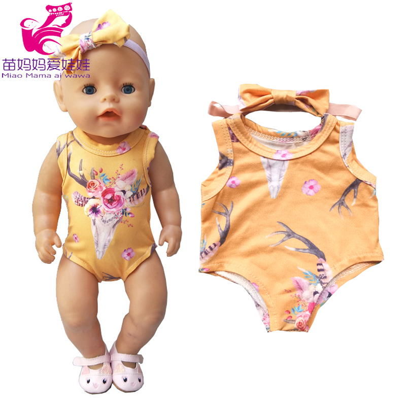 Baby Doll Summer Clothes for 43cm Born Baby Doll Swim Clothes 18 Inch Doll Bikini