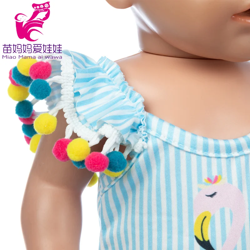 Baby Doll Summer Clothes for 43cm Born Baby Doll Swim Clothes 18 Inch Doll Bikini