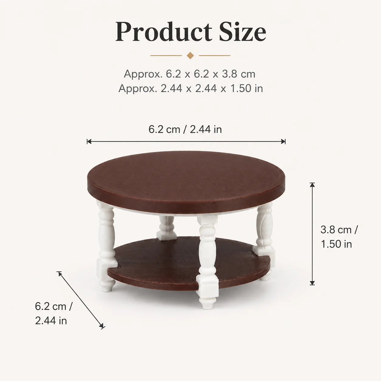 Dollhouse Furniture, Miniature Furniture, Dollhouse Miniature Models, 1:12 Scale 3D Printed American Country-Style Vintage Double-Layered Small Coffee Table, Pla Material, Not Made of Wood. The Double-Layer Structure Combines Display and Storage Functions, Making It Suitable for Decorating Scenes Such as Dollhouse Living Rooms and Leisure Areas, and Is Ideal for Displaying Mini Books, Tea Sets, Ornaments, and Decorative Items.