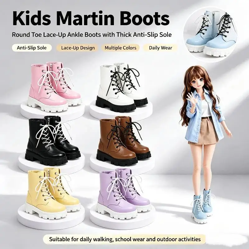 1 Pair 1/8 Doll Boots OB22 Cool Lightweight Plastic High Ankle Shoes Doll Role Play Dress Up Supplies