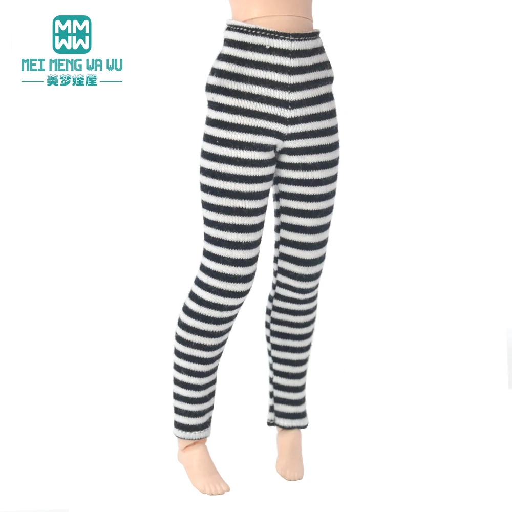 Toys Doll Clothes Fit 28-30cm Blyth Azone OB22 OB24 Party Doll Dress Up Soot Stripes Pink Gray Tights Pantyhose