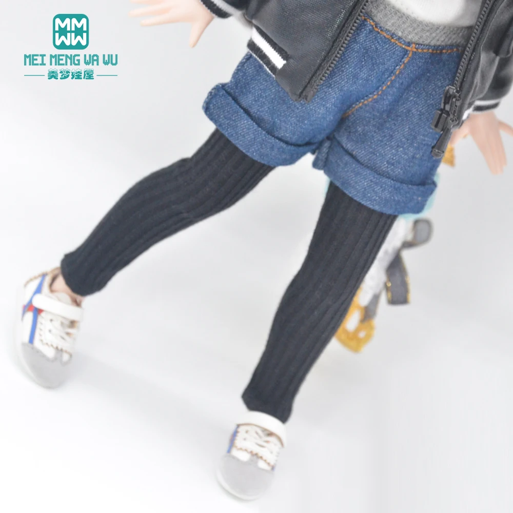 Toys Doll Clothes Fit 28-30cm Blyth Azone OB22 OB24 Party Doll Dress Up Soot Stripes Pink Gray Tights Pantyhose