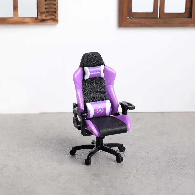 Mini Gaming Chair Model Rotatable Dollhouse Armchair Exquisite Mini Furniture for Miniature Diorama Display Home Decor