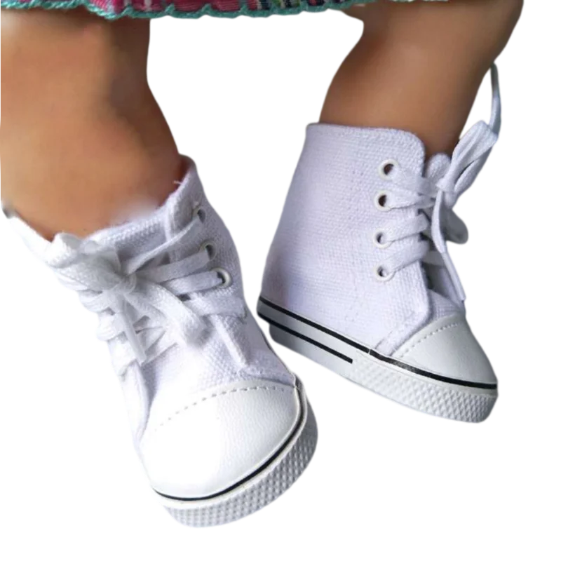 7cm Doll Shoes for 43CM Reborn Baby Doll Shoes Pink White Sneakers for 18 Inch Doll 7cm Doll Boots