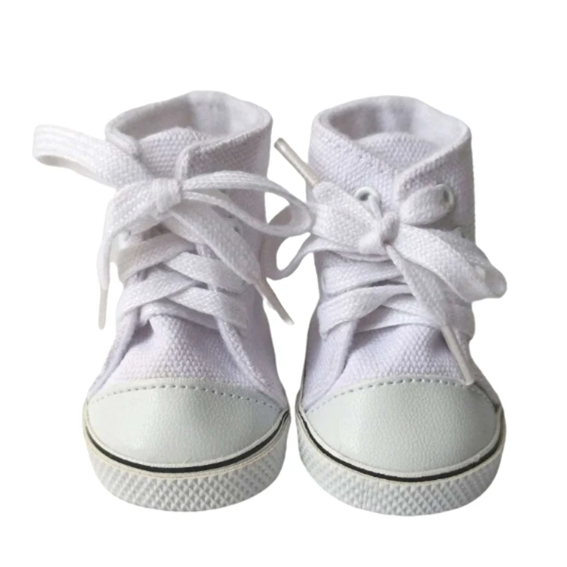 7cm Doll Shoes for 43CM Reborn Baby Doll Shoes Pink White Sneakers for 18 Inch Doll 7cm Doll Boots