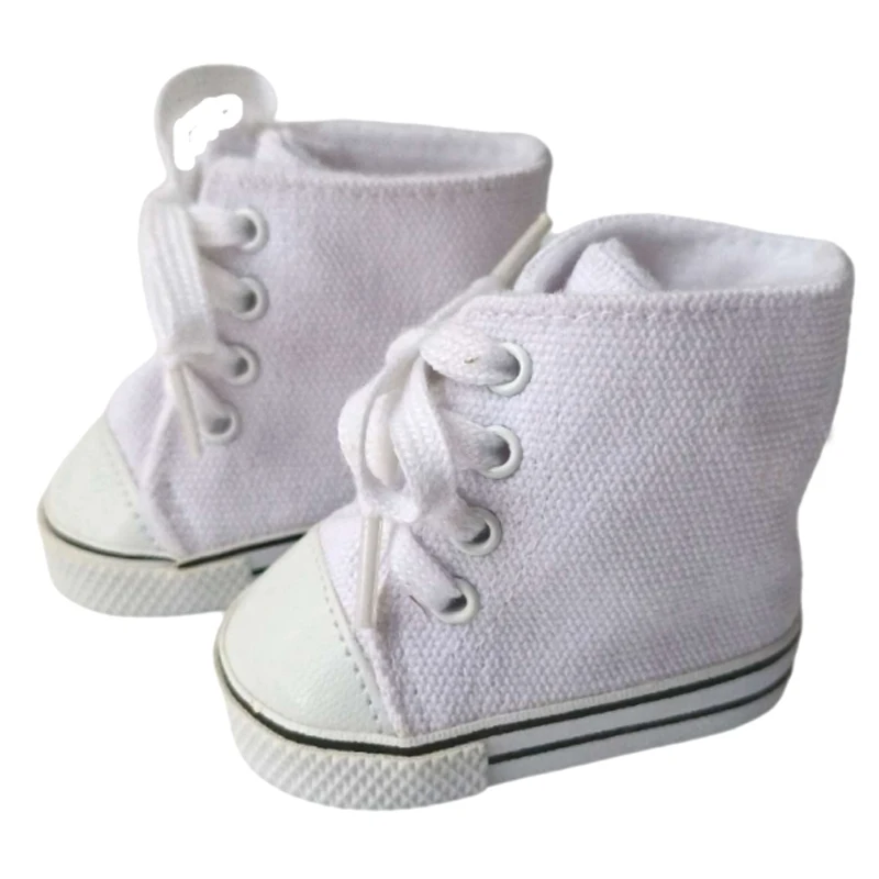 7cm Doll Shoes for 43CM Reborn Baby Doll Shoes Pink White Sneakers for 18 Inch Doll 7cm Doll Boots