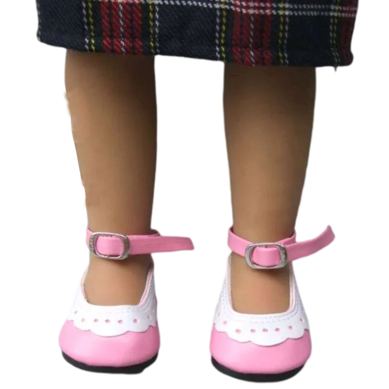 7cm Doll Shoes for 43CM Reborn Baby Doll Shoes Pink White Sneakers for 18 Inch Doll 7cm Doll Boots