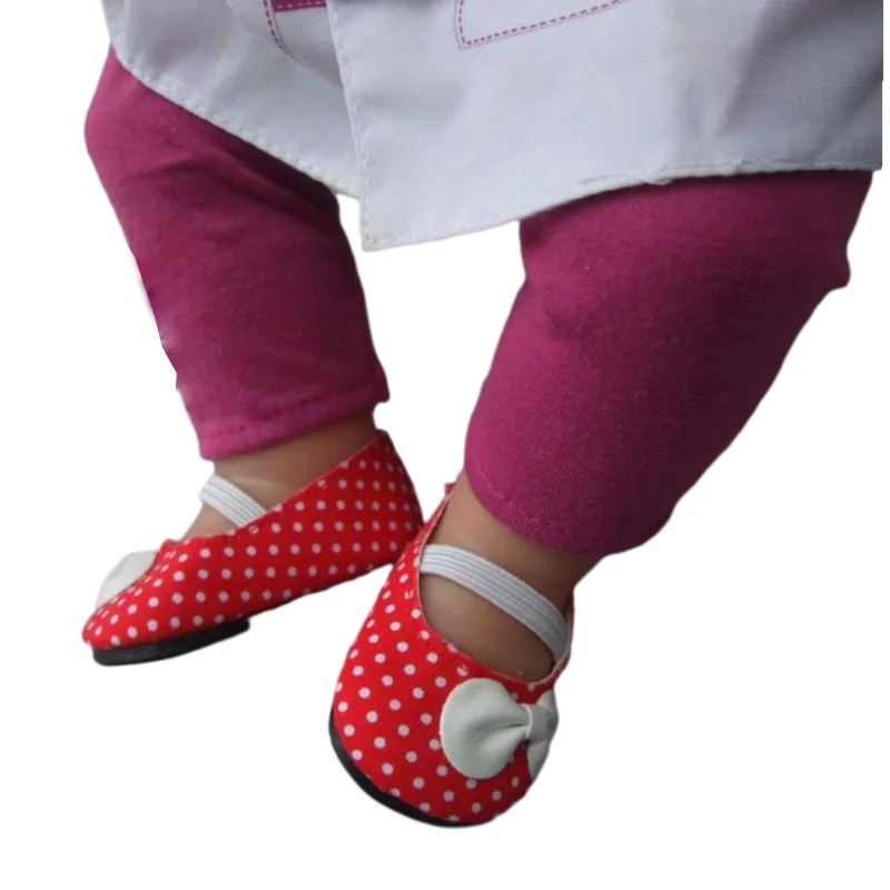 7cm Doll Shoes for 43CM Reborn Baby Doll Shoes Pink White Sneakers for 18 Inch Doll 7cm Doll Boots