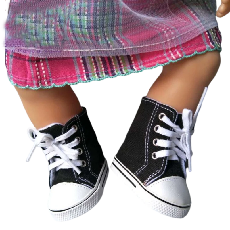 7cm Doll Shoes for 43CM Reborn Baby Doll Shoes Pink White Sneakers for 18 Inch Doll 7cm Doll Boots