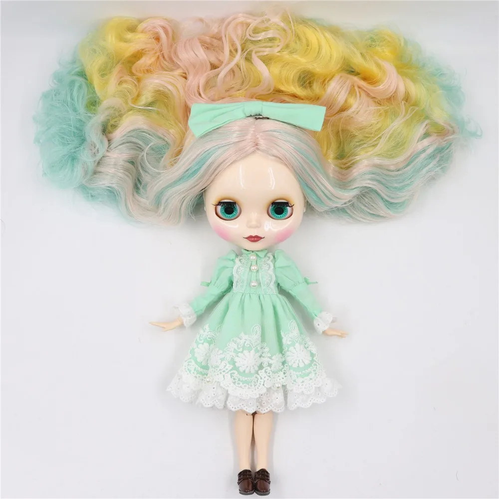 ICY DBS Blyth Doll Licca Body Lace Dress Bow Knot Pink Green Princess Suit Anime Outfits