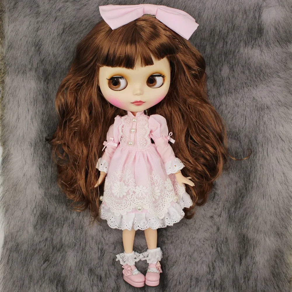 ICY DBS Blyth Doll Licca Body Lace Dress Bow Knot Pink Green Princess Suit Anime Outfits