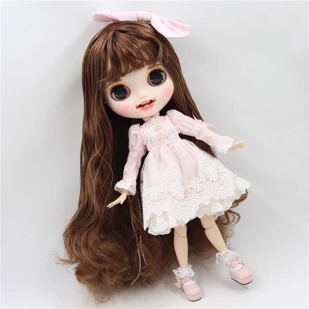 ICY DBS Blyth Doll Licca Body Lace Dress Bow Knot Pink Green Princess Suit Anime Outfits