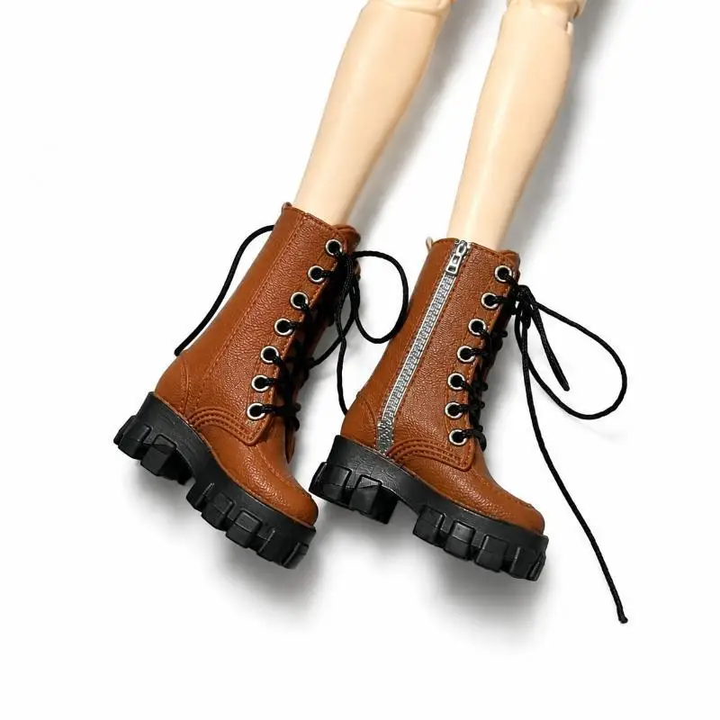 1Pair 1/8 Doll Shoes Accessories Ob22 Plastic Shoes Cool High Ankle Boots For 1/8 Doll Ymy22 P20 Doll