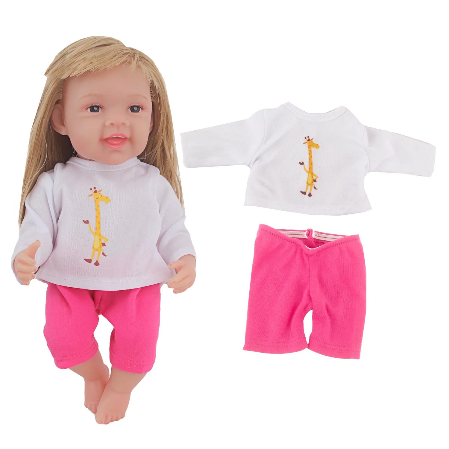 30Cm Baby New Born Doll Clothes Jumpsuit Outfit Pajamas Cartoon Giraffes, Fish, Bees, Beetles Clothes For 12 Inches  Girl Doll