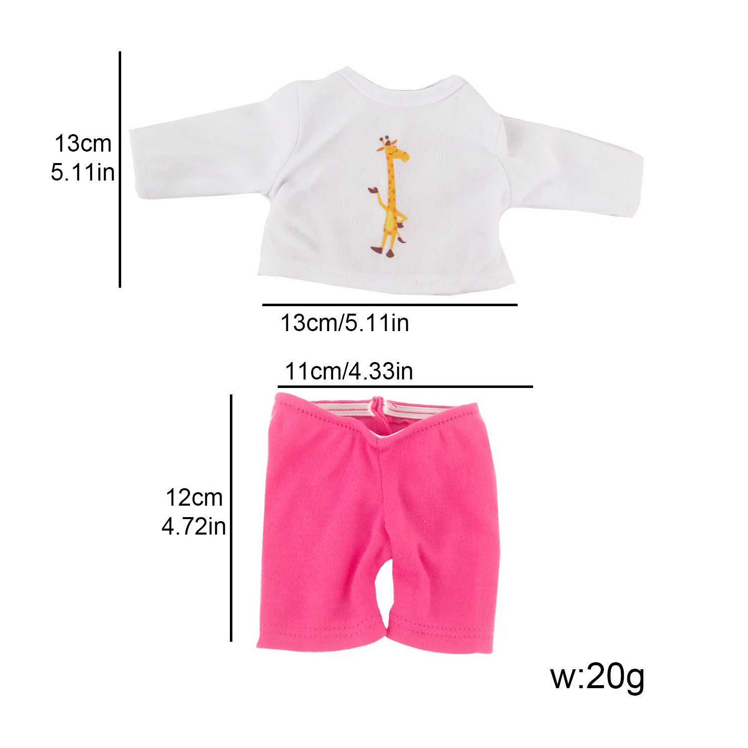 30Cm Baby New Born Doll Clothes Jumpsuit Outfit Pajamas Cartoon Giraffes, Fish, Bees, Beetles Clothes For 12 Inches  Girl Doll