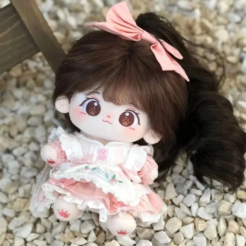 20cm Miaomiao Cotton Doll DIY Cosplay Outfit Collection Cute Soft Brown Hair Plush Stuffed Figure Children Girl Christmas Gift