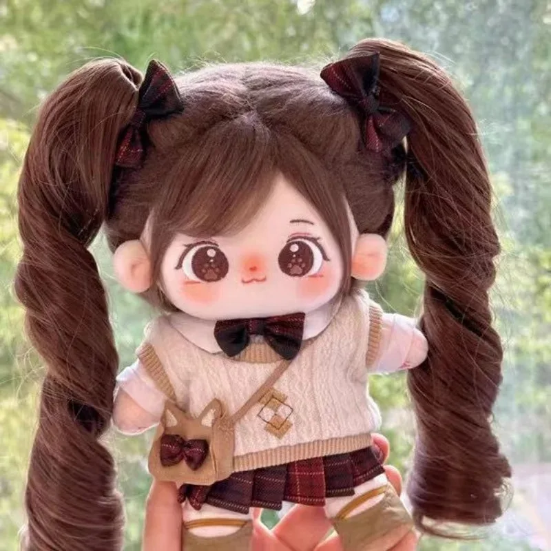 20cm Miaomiao Cotton Doll DIY Cosplay Outfit Collection Cute Soft Brown Hair Plush Stuffed Figure Children Girl Christmas Gift