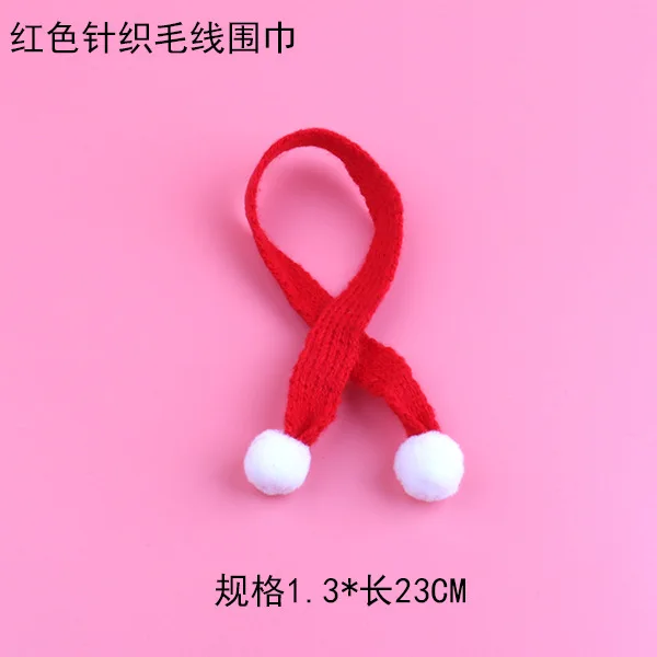 Length 15/23/30cm Mini Christmas Knitted Scarf DIY Craft Christmas Ornaments Decorative Doll Accessories 3Pcs/set