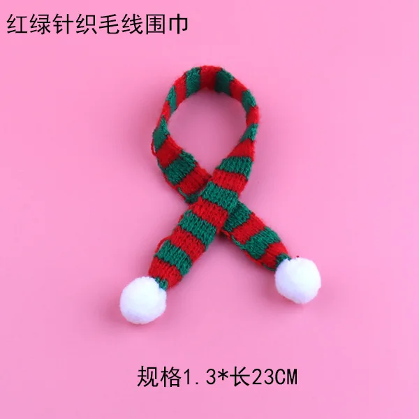 Length 15/23/30cm Mini Christmas Knitted Scarf DIY Craft Christmas Ornaments Decorative Doll Accessories 3Pcs/set
