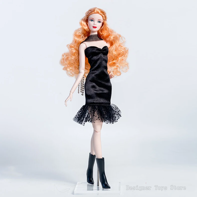 32cm Supermodel Doll Clothes Suit European Fashion Classic Little Black Dress Exquisite Accessories Set DIY Toy Collector Gifts