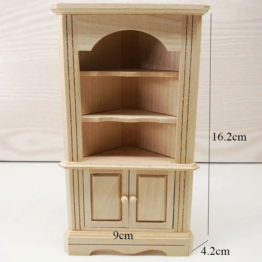 1/12 Dollhouse Miniature Wooden Bed Mini 8 Styles Chairs Model Toys Doll House Simulation Furniture Cabinet Bed Model