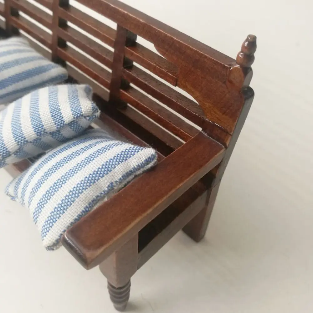 1/12 Dollhouse Miniature Wooden Bed Mini 8 Styles Chairs Model Toys Doll House Simulation Furniture Cabinet Bed Model