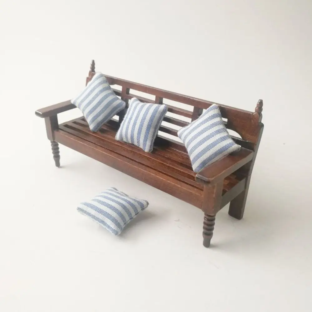 1/12 Dollhouse Miniature Wooden Bed Mini 8 Styles Chairs Model Toys Doll House Simulation Furniture Cabinet Bed Model