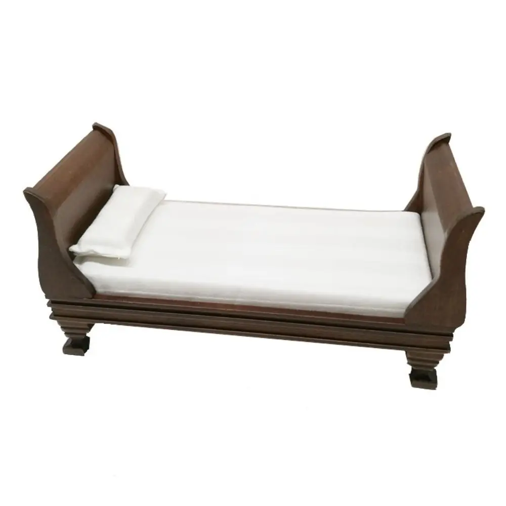 1/12 Dollhouse Miniature Wooden Bed Mini 8 Styles Chairs Model Toys Doll House Simulation Furniture Cabinet Bed Model