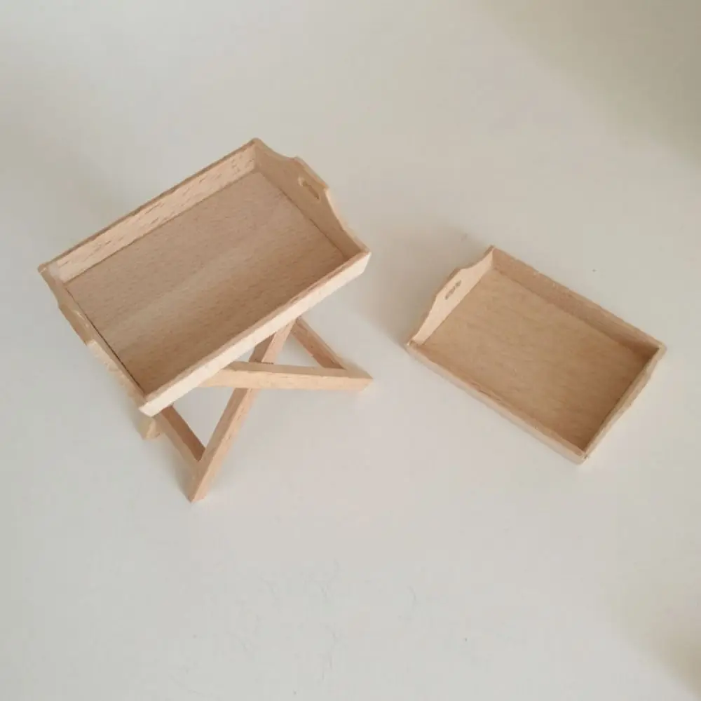 1/12 Dollhouse Miniature Wooden Bed Mini 8 Styles Chairs Model Toys Doll House Simulation Furniture Cabinet Bed Model