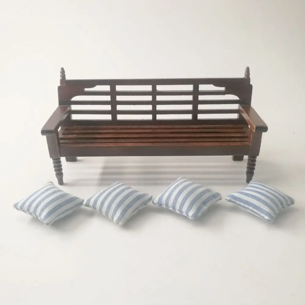 1/12 Dollhouse Miniature Wooden Bed Mini 8 Styles Chairs Model Toys Doll House Simulation Furniture Cabinet Bed Model