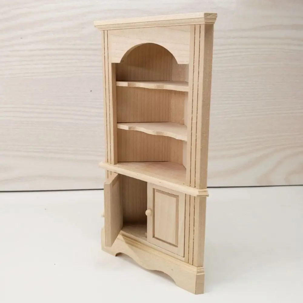 1/12 Dollhouse Miniature Wooden Bed Mini 8 Styles Chairs Model Toys Doll House Simulation Furniture Cabinet Bed Model