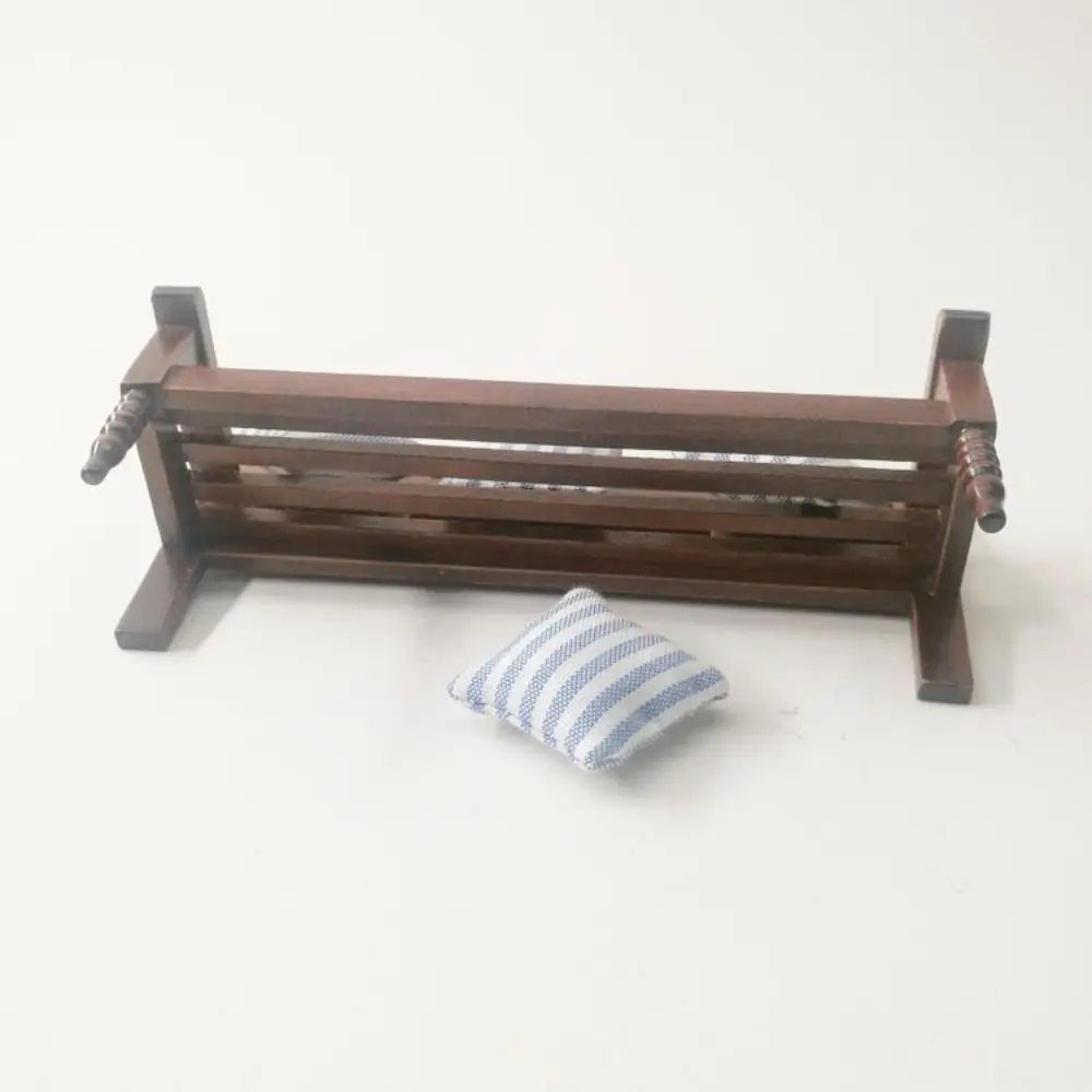 1/12 Dollhouse Miniature Wooden Bed Mini 8 Styles Chairs Model Toys Doll House Simulation Furniture Cabinet Bed Model
