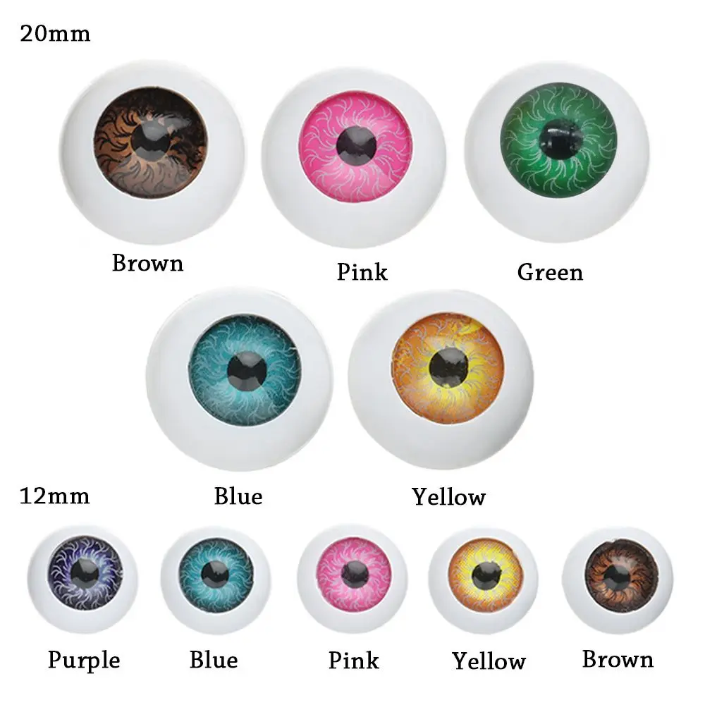 10pcs 12/20mm Funny Plastic Doll Safety Eyes For Animal Toy Puppet Making Dinosaur For Bjd Doll Round Eyes DIY Craft Accessories