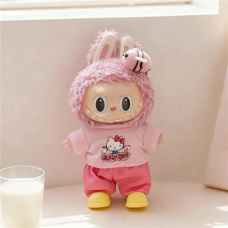 15 17cm For Labubu Doll Cartoon Hellokitty Outfit Clothes Magic Dark Style Kuromi Skirt Dress Cosplay Change Clothing Accessory
