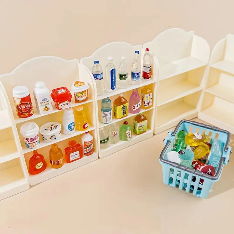 ▶1:12 Dollhouse Miniature Supermarket Shelf Display Stand Storage Rack Scene Decor Toy Doll House Accessories