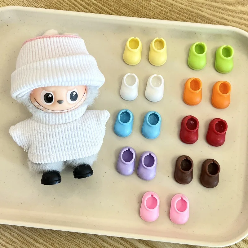 For 10cm 4th Gen Mini Labubu Heart Code 10-Color Rain Boots 10cm Mini Labubu 4.0 Doll Accessories
