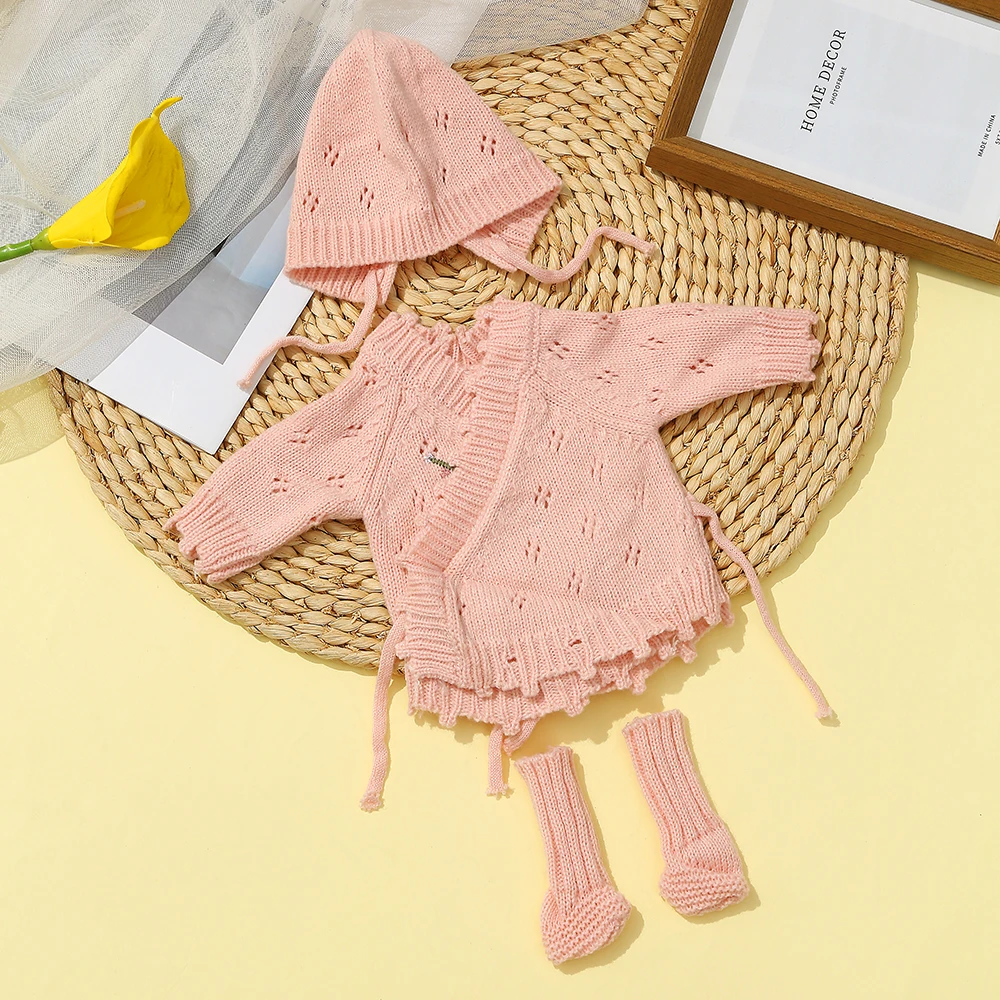 Doll Clothes for 16inch Reborn Baby Doll Sweater Outfits Set for 40cm Dolls Lovely Doll Clothes Accessories Girls Birthday Gifts