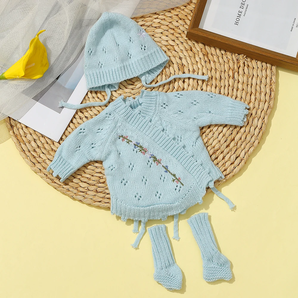 Doll Clothes for 16inch Reborn Baby Doll Sweater Outfits Set for 40cm Dolls Lovely Doll Clothes Accessories Girls Birthday Gifts